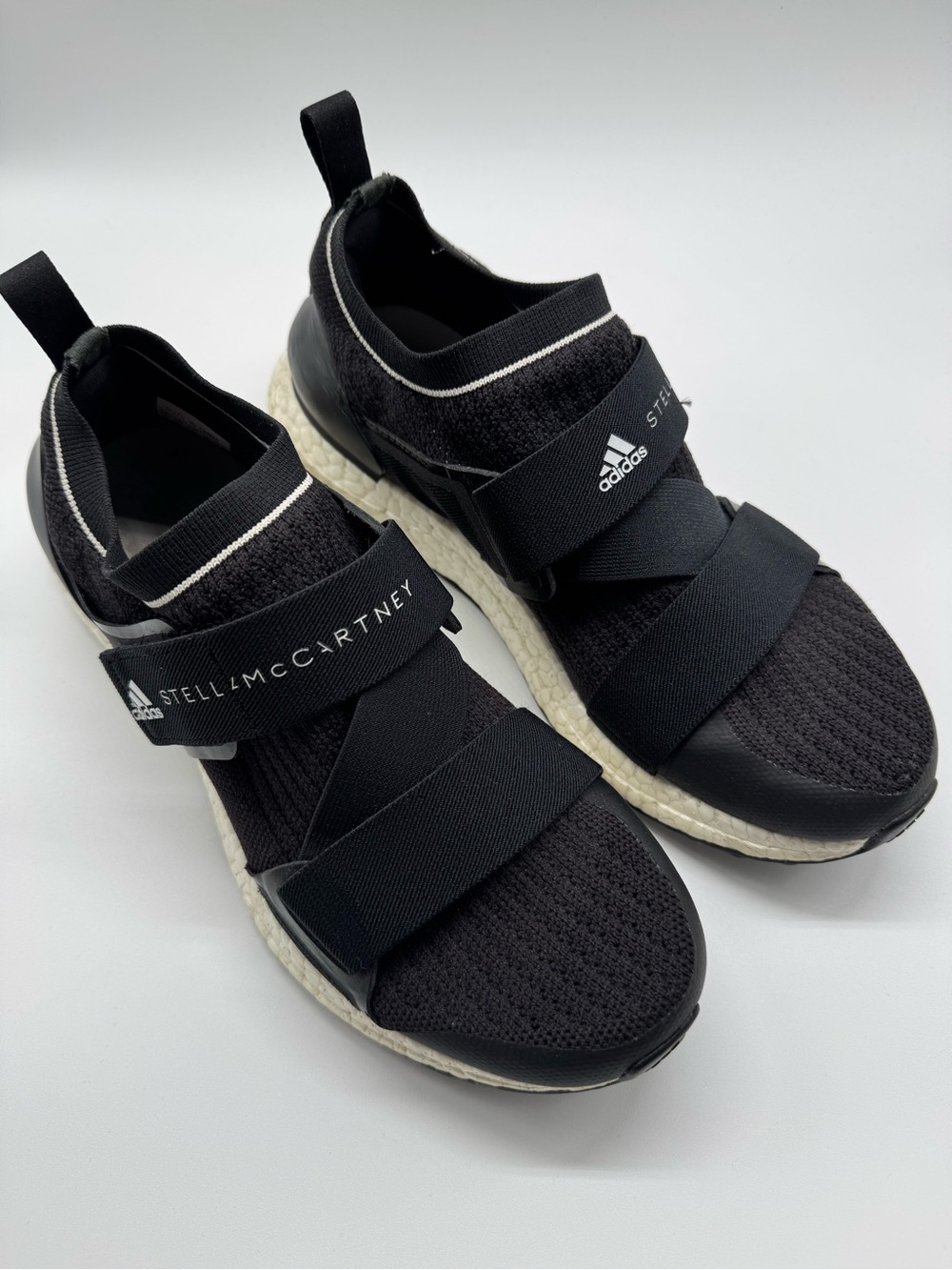 Adidas by Stella McCartney Black Slip-On Knit Strap Sneakers